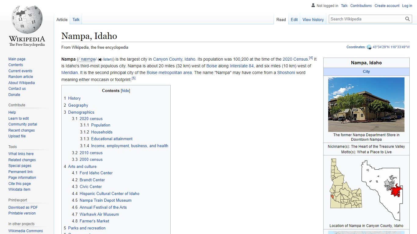 Nampa, Idaho - Wikipedia